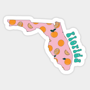 Florida Orange State Outline Sticker